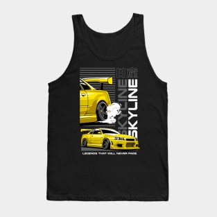 Yellow Nissan Skyline Tank Top